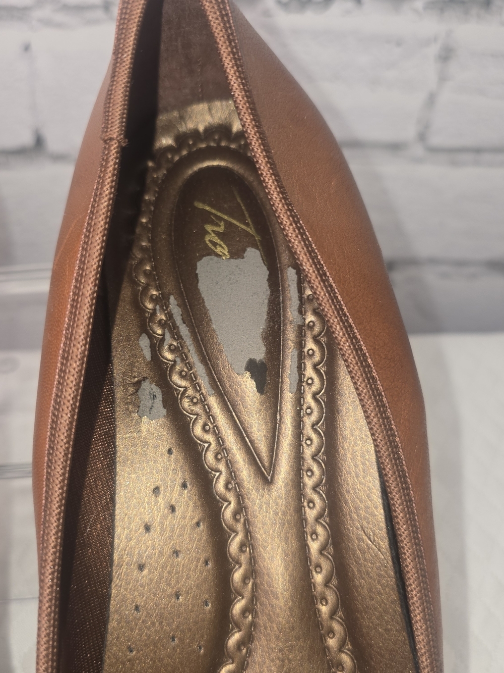 WOMENS TROTTERS SIMONA COGNAC SLIP ON SHOE LOAFERS LEATHER CASUAL SIZE 11 - Picture 5 of 12